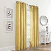 Harmony Grommet Curtain Panel Window Dressing 52 x 63 in Yellow