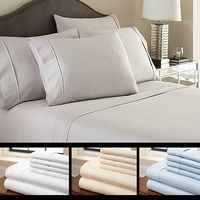 6-Piece Luxury Soft Bamboo Bed Sheet Set in 12 Colors(D0102HEYM3W.)