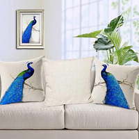 PEACOCK EXOTICA Cushion Covers In Pairs(D0102HEY2FV.)