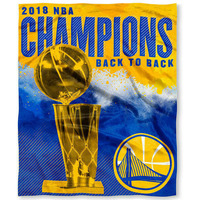Warriors 2018 NBA champions Back to Back 50X60 Throw Blanket(D0102H94DNV)