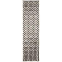 2 X 7 Beige geometric Stain Resistant Indoor Outdoor Area Rug