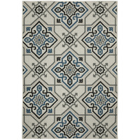 3 X 5 Blue and Beige Oriental Stain Resistant Indoor Outdoor Area Rug