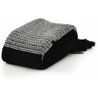 Black and White Woven cotton checkered Throw Blanket