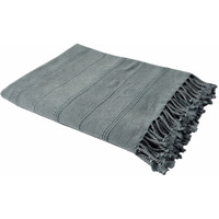 gray Woven cotton Striped Throw Blanket
