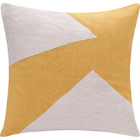 24 X 24 Yellow And Ivory 100% cotton Abstract Zippered Pillow