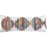 14 X 36 White Red Blue Orange And green 100% cotton geometric Zippered Pillow