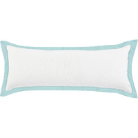 14 X 36 White And Icy Blue 100% cotton geometric Zippered Pillow