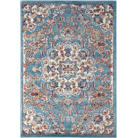 2' x 3' Blue and Orange Medallion Power Loom Area Rug
