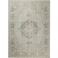 2' x 3' Green and Brown Medallion Power Loom Distressed Area Rug