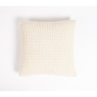 16" X 16" White Check Cotton Pillow Cover