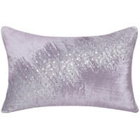 16" X 24" Gray Abstract Polyester Zippered Pillow With Beads
