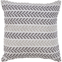 Set of Two 18" X 18" Gray Beach Chevron Cotton Zippered Pillow