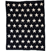 Navy Blue And White Stars Knitted Baby Blanket