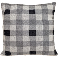 Lead Grey Checkered Pillow