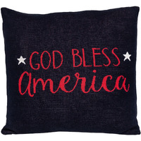 Navy Blue Patriotic Throw Pillow
