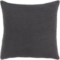 22" Charcoal Striped Cotton Throw Pillow