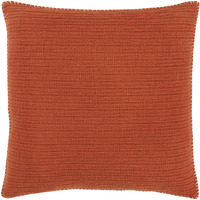22" Orange Striped Cotton Throw Pillow