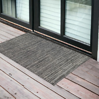 2' X 3' Brown and Ivory Striped Stain Resistant Indoor Outdoor Area Rug