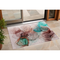 2' X 3' Burgundy Abstract Washable Non Skid Indoor Outdoor Area Rug