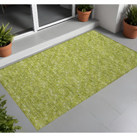 2' X 3' Moss Green Geometric Washable Non Skid Indoor Outdoor Area Rug