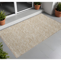 2' X 3' Tan Geometric Washable Non Skid Indoor Outdoor Area Rug