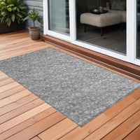 2' X 3' Gray Geometric Washable Non Skid Indoor Outdoor Area Rug