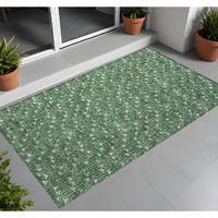 2' X 3' Sage Geometric Washable Non Skid Indoor Outdoor Area Rug