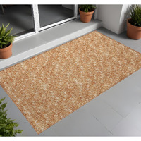 2' X 3' Salmon Geometric Washable Non Skid Indoor Outdoor Area Rug
