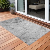 2' X 3' Gray Abstract Washable Non Skid Indoor Outdoor Area Rug
