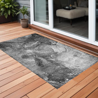 2' X 3' Gray Abstract Washable Non Skid Indoor Outdoor Area Rug