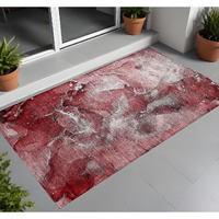 2' X 3' Merlot Abstract Washable Non Skid Indoor Outdoor Area Rug