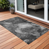 2' X 3' Gray Abstract Washable Non Skid Indoor Outdoor Area Rug