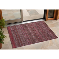 2' X 3' Merlot Striped Washable Non Skid Indoor Outdoor Area Rug