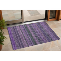 2' X 3' Purple Striped Washable Non Skid Indoor Outdoor Area Rug