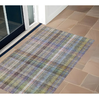 2' X 3' Gray Plaid Washable Non Skid Indoor Outdoor Area Rug