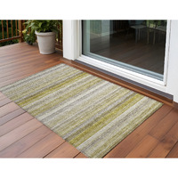 2' X 3' Wheat Striped Washable Non Skid Indoor Outdoor Area Rug