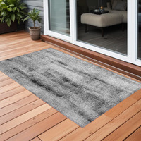 2' X 3' Gray Washable Non Skid Indoor Outdoor Area Rug