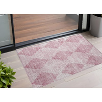 2' X 3' Merlot Geometric Washable Non Skid Indoor Outdoor Area Rug