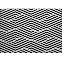 2' X 3' Black and White Geometric Washable Non Skid Indoor Outdoor Area Rug