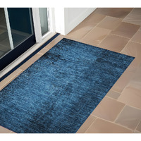 2' X 3' Navy Blue Abstract Washable Non Skid Indoor Outdoor Area Rug
