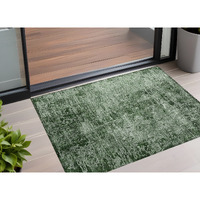 2' X 3' Emerald Abstract Washable Non Skid Indoor Outdoor Area Rug