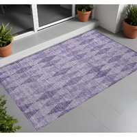 2' X 3' Purple Geometric Washable Non Skid Indoor Outdoor Area Rug