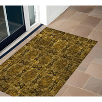 2' X 3' Chocolate Floral Medallion Washable Non Skid Indoor Outdoor Area Rug