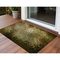 2' X 3' Brown Washable Non Skid Indoor Outdoor Area Rug
