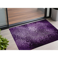 2' X 3' Purple Washable Non Skid Indoor Outdoor Area Rug
