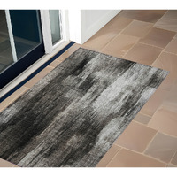2' X 3' Gray and Black Abstract Washable Non Skid Indoor Outdoor Area Rug