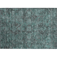 2' X 3' Turquoise Oriental Washable Non Skid Indoor Outdoor Area Rug