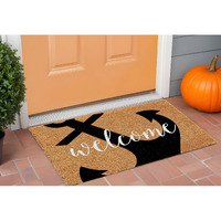 24" X 36" Natural and Black Coir Anchor Welcome Outdoor Door Mat