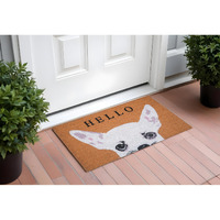 24" X 36" Natural Black and White Coir Chihuahua Hello Outdoor Door Mat