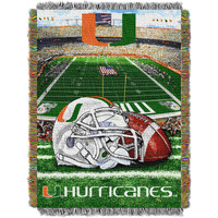 Miami OFFIcIAL collegiate Home Field Advantage Woven Tapestry Throw(D0102HHMIgY)